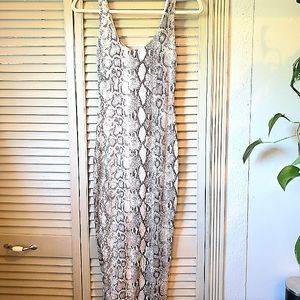 Naked Wardrobe Snake Print Bodycon Pencil Dress Sz Small